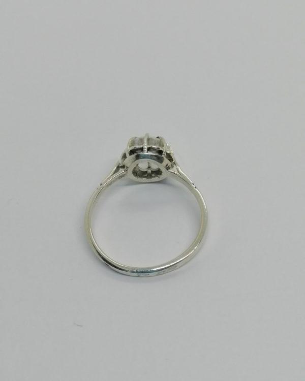 Bague argent, solitaire avec zirconium naturel, vers 1920. – Image 3