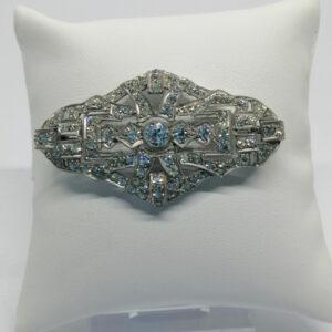 Broche, avec superbe pavage de strass blanc, façon diamants, Art Déco, vers 1930.