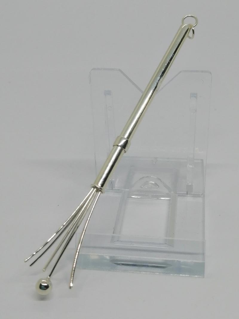 Touilleur, Moser ou débulleur à champagne, argent massif. – Image 3