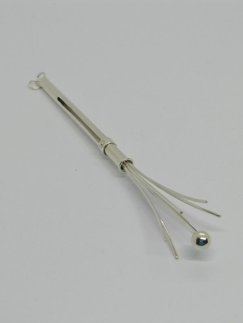 Touilleur, Moser ou débulleur à champagne, argent massif. – Image 4