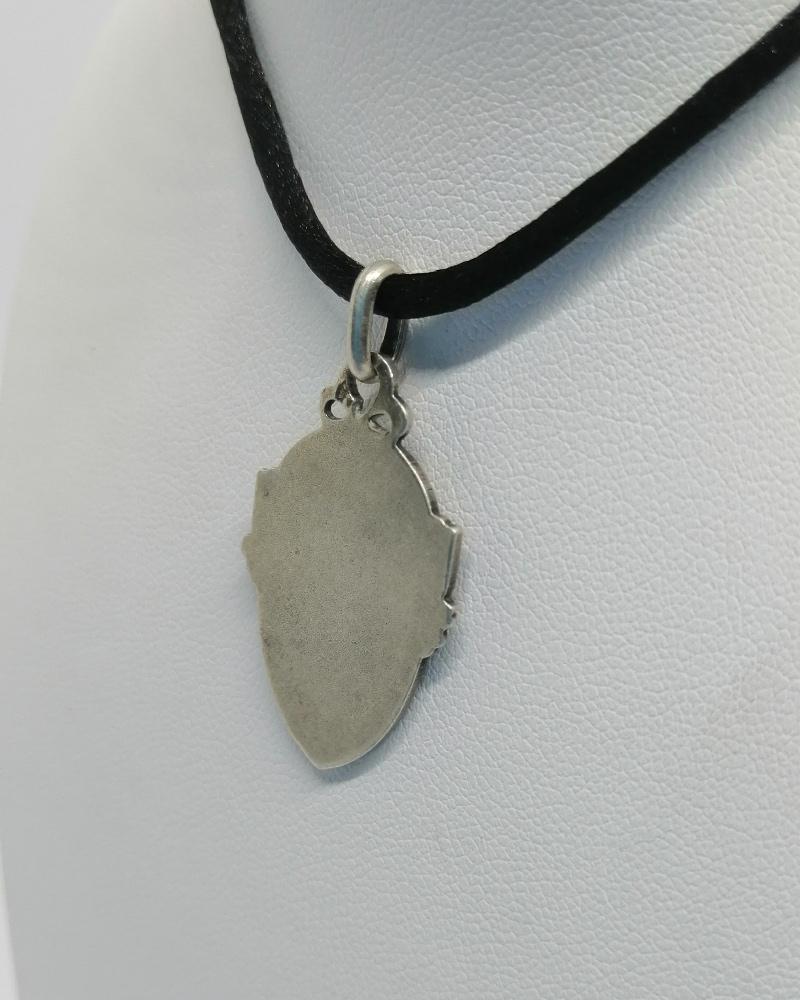 Pendentif argent, médaille de la Vierge, signée Becker, vers 1900. – Image 4