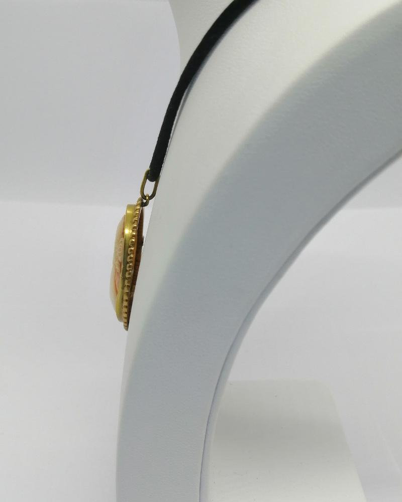 Pendentif, ovale, et camée coquillage, portrait féminin, vers 1920-30. – Image 3